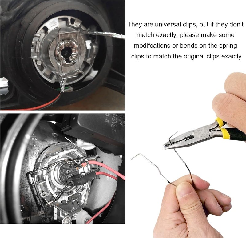 YTFRL 9PCS Bulb Retaining Spring Clips for H1/H3/H4/H7, Stainless Steel Car Dip Dipped Beam Bulb Holder, Universal Headlight Clamp Dipped Beam Bulbs Retainer for Most Vehicles - Image 3